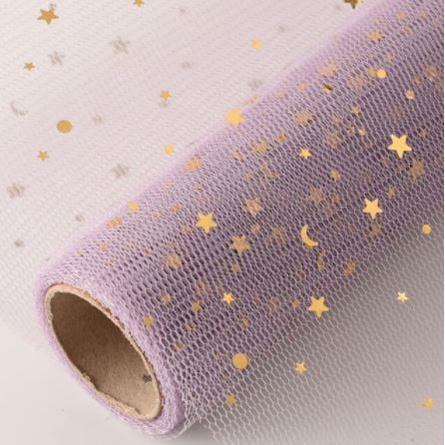 1roll Star Moon Soft Lace Mesh Wrapping Paper Flower Bouquet Florist Supplies DIY Decor Valentine's Day Gift(1420L) - Image 19