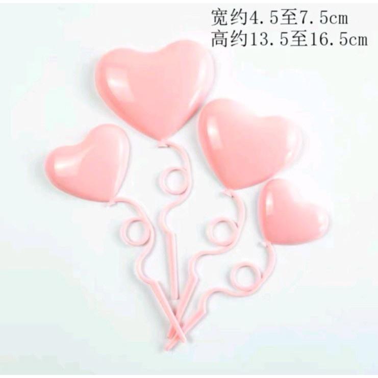 4pcs/set Heart-shaped Cake Toppers Creative Love Heart Cake Toppers Chic Heart-shaped Cake Picks Cake Decorative (1388L) - Image 6