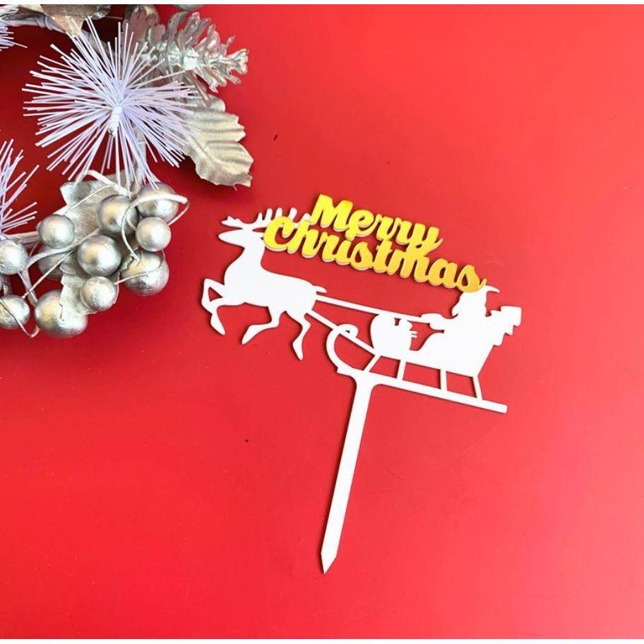 Cake Decorations Acrylic Gold Red Sliver Merry Christmas Letter Happy New Year Dessert Cupcake Toppers Christmas(1000L) - Image 14