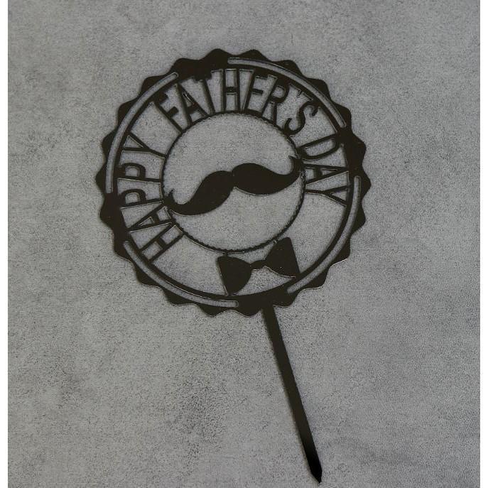 Happy Father's Day Cake Topper Gillter Best Day Cake Flag for Family Birthday Fathers Party Baking Decoration(425L) - Image 7