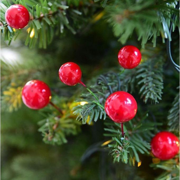 8/10/12/15/20mm Mini Fake Plastic Fruit Small Berries Artificial red cherry Stamen Pearlized Wedding Christmas樱桃小红(275L) - Image 4