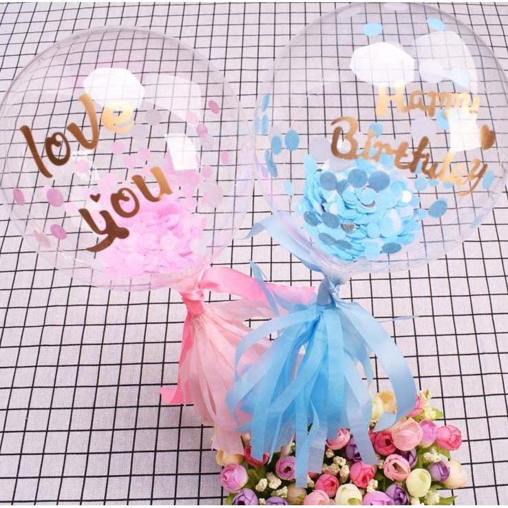 Wedding Birthday Shower Transparent Balloon Sticker I Party Decoration Love You Happy Birthday Letter Sticker(438L)