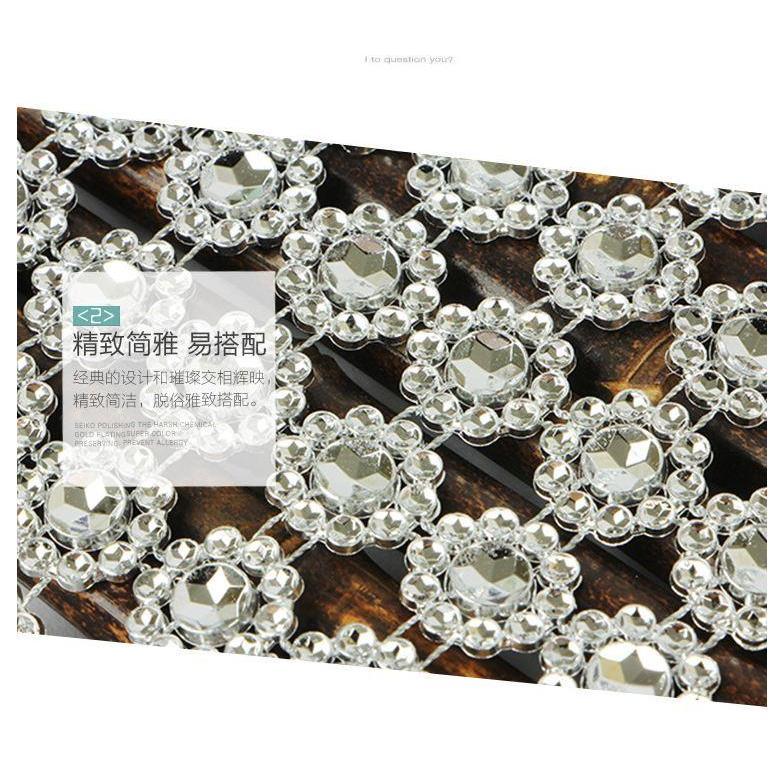 1yard 6 Layer Sunflower Rhinestone Crystal Ribbon Faux Diamond Ribbon Acrylic Flower Mesh Wrap for Wedding (914L) - Image 4