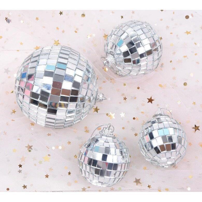 3pcs Disco mirror ball Creative cake decoration ornaments Reflective glass ball HomePartyBandsClubDress Up Party (1423L) - Image 4