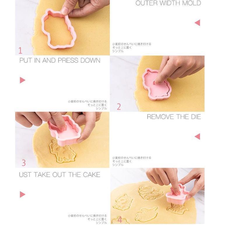 2pcs Cookie Cutters Cartoon Plunger Cookie Stamps Biscuit Fondant Cutters Kitchen Baking Tools (1496L) - Image 4