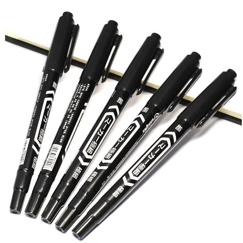 1pcs Twin Tip Permanent Markers, Fine Point Black Ink, 0.5mm-1mm(1815L)