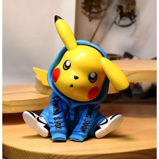 Pokemon Pikachu Pink and Blue Hoodie Sneakers Cute Action Figure Ornament Model Toys 风衣皮卡小精灵神奇宝贝(1670L) - Image 4