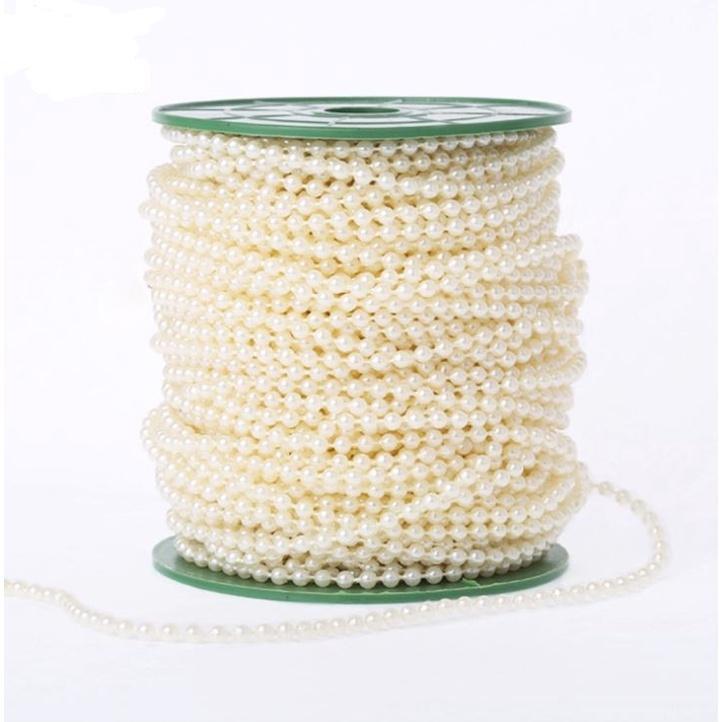 3/4/6/8/10/12/14mm Imitation Pearl Beads Line Chain Trim pearls for craft DIY Wedding Bride Bouquet Deco 圆型珍珠链条 (1171L) - Image 4