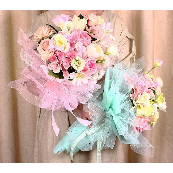 1 roll Sequins Lace Mesh Flowers Wrapping Paper Gift Packaging Materials DIY Valentine's Day bouquet Materials (1260L) - Image 3