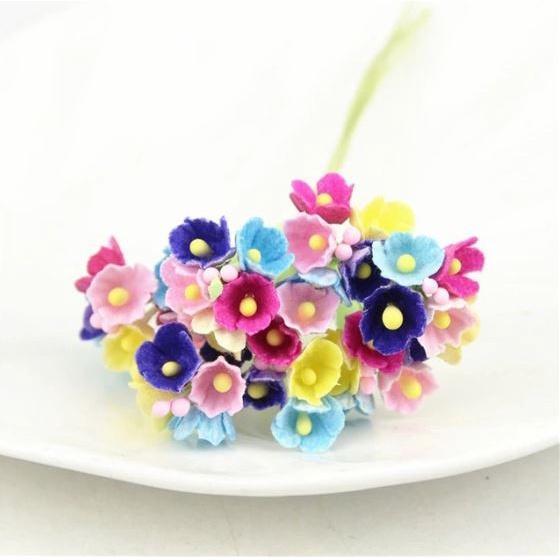 8 pieces DIY mini artificial rose paper flower bouquet wedding wreath decoration accessories artificial flower (626L) - Image 14