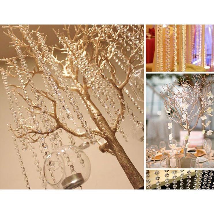 1M 14/16/18mm Crystal Clear Acrylic Octagonal Bead Garland Strand Curtain Christmas Hanging Wedding Decor Trees(1799L) - Image 6