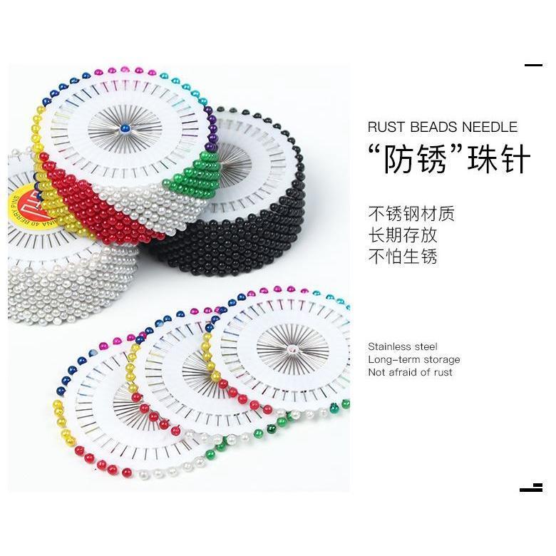 40Pcs Multicolor Black White Sewing Pins Plastic Pearl Head Needle Pins Quilting Straight Pins for Dressmaking (1873L) - Image 7