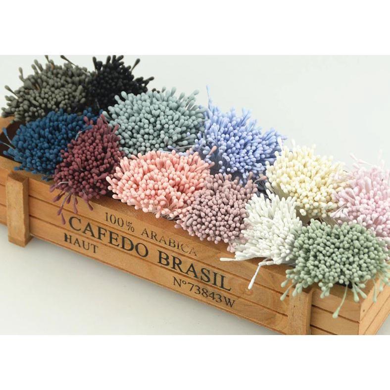 50pcs 2mm-3mm Korea Mini Stamen Matte Handmade Artificial Flowers For Wedding Party Home Decoration 哑光花心花芯 (1588L)