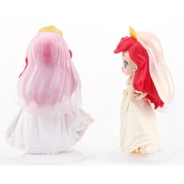 Disney Q Posket Mermaid princess Figures red hair wedding PVC Model Dolls Toys Cake Topper 婚纱Q版美人鱼公主(1793L) - Image 2