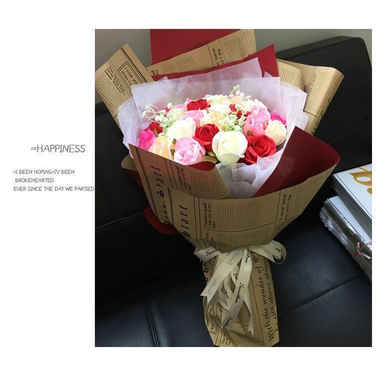 English Print Flower Wrapping Paper Bouquet Wrapping Paper Floral Handmade Diy Materials (1349L) - Image 7