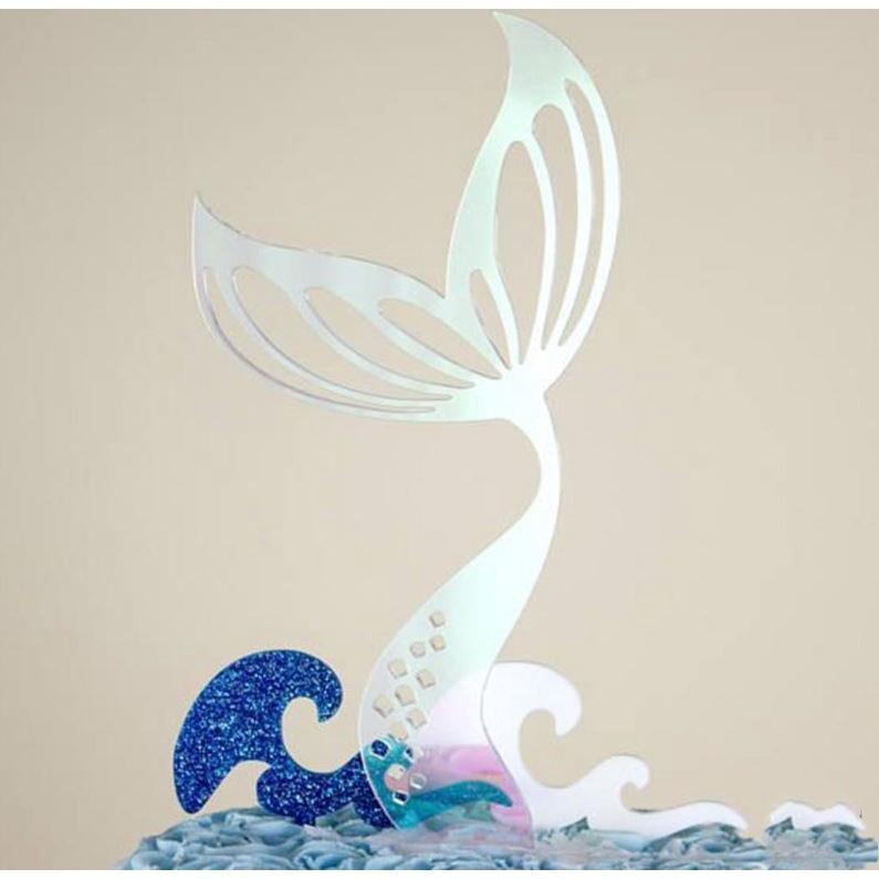 New Mermaid Tail Acrylic Cake Topper Wedding Mermaid Laser Paper Cake Topper For Birthday Party Cake Decorations(996L) - Image 17