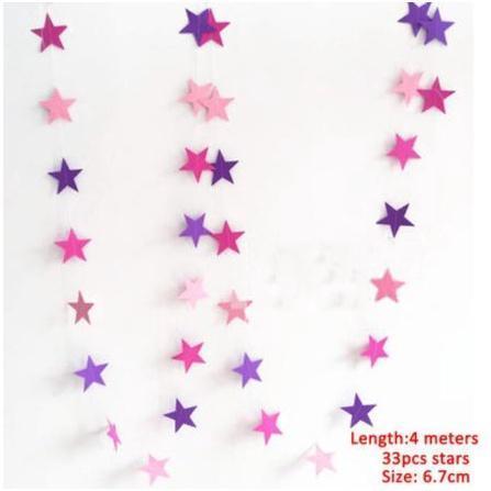 Bright 32pcs Paper Star Garlands Happy Birthday Banner Party Decorations Kids Baby Boy Girl Bedroom First 1st (1122L) - Image 14
