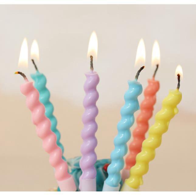 6pcs of macarons twisted thread birthday candles party supplies wedding decoration baby birthday party decoration(1627L) - Image 3