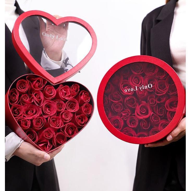 Heart & Round Shaped Flower Box Floral Gift Boxes with Lids Flower Arrangements Dropshipping(1878L) - Image 4