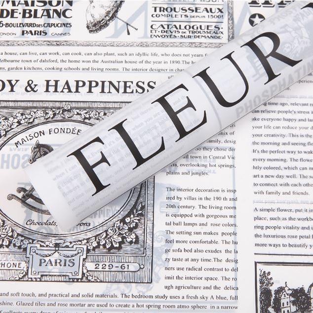 1Pcs Newspaper English Alphabet Waterproof Flower Wrapping Paper Bouquet Gift Crepe Papers Flower Packaging (1936L) - Image 15