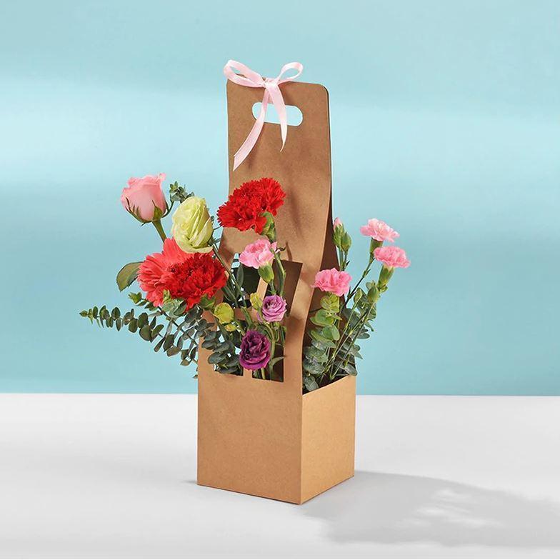 Portable Flower Box Waterproof Paper Handy Gift Bag Kraft Handbag Wedding Rose Party Gift Box Packaging(1014L) - Image 4