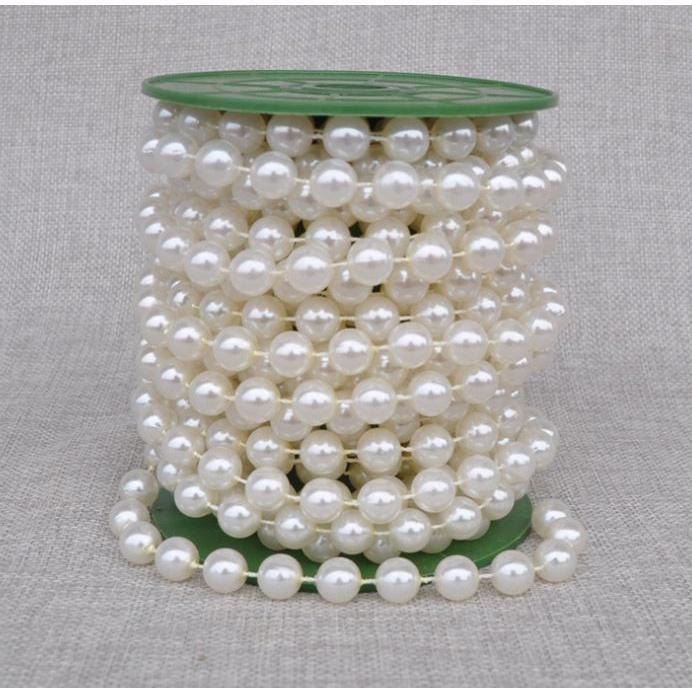 3/4/6/8/10/12/14mm Imitation Pearl Beads Line Chain Trim pearls for craft DIY Wedding Bride Bouquet Deco 圆型珍珠链条 (1171L) - Image 18