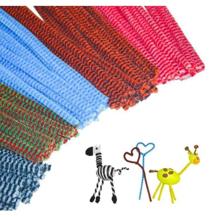 10pcs/pack DIY Craft Chenille Stems Handmade Soft Spotted Felt Strip Rod Braiding Wire Sky Blue Pipe Cleaners Wea(1167L) - Image 2