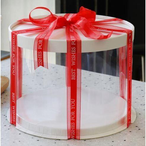 6/8/10 inch Transparent Empty White Paper/PVC Round Gift Box for Cake Box Teddy Bear Rose Bear Flower Rabbit Gift(897L) - Image 19