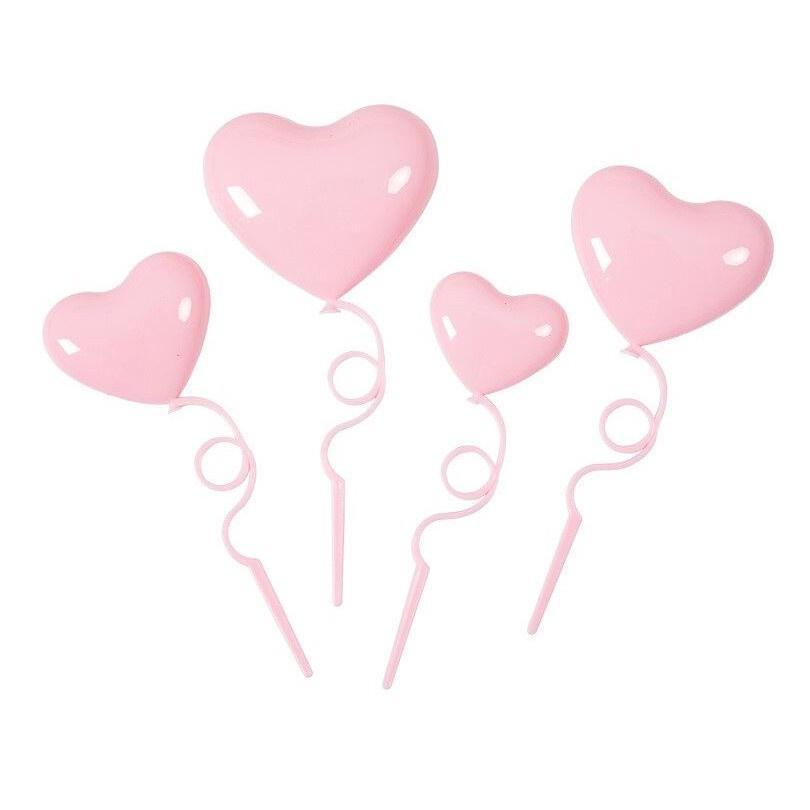 4pcs/set Heart-shaped Cake Toppers Creative Love Heart Cake Toppers Chic Heart-shaped Cake Picks Cake Decorative (1388L) - Image 7