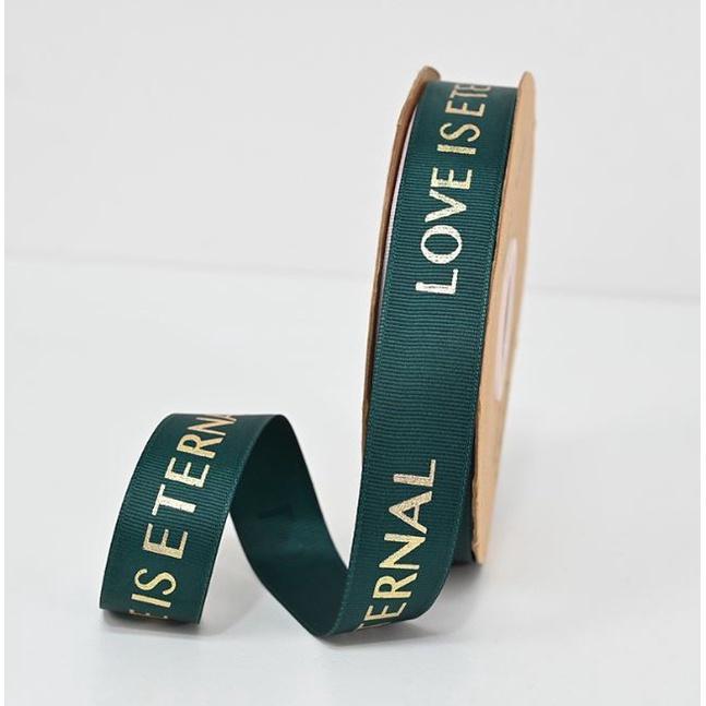 1yard 2.5cm Romantic Gift Packaging Belt Gilding Printed "LOVE IS ETERNAL" Design Ribbon Tapes DIY Sewing(1874L) - Image 7