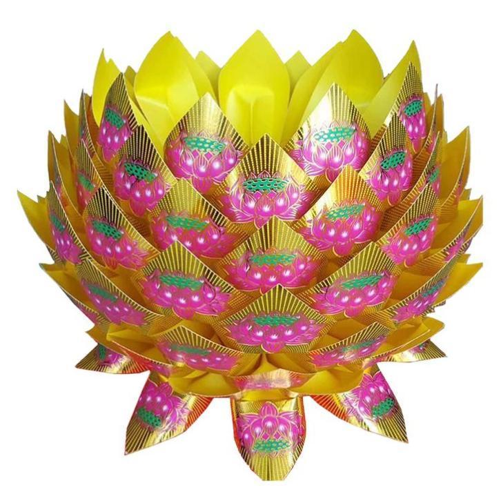 Hot stamping lotus petals, treasure bowl, lotus petals 烫金 莲花片三角片 折叠黄梨莲花纸聚宝盆莲花半成品 (4027L) - Image 2