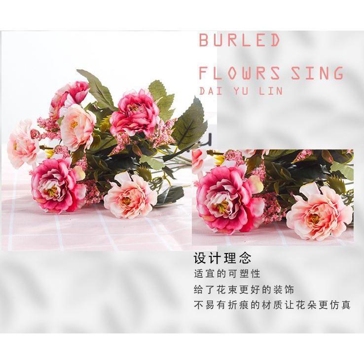 DIY Artificial Flowers Western Roses European Peony Flowers Home Party Decorative Festival Flowers (497L)