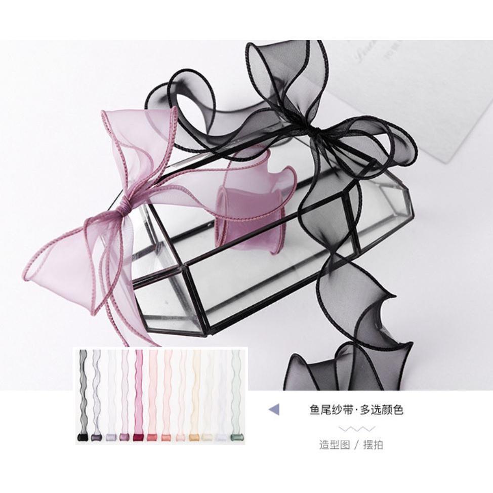 1yard 40mm 1.5" Wavy Organza Ribbon Handmade Tape DIY Bowknot Hair Accessories Satin Ribbons Packing (1212L) - Image 5