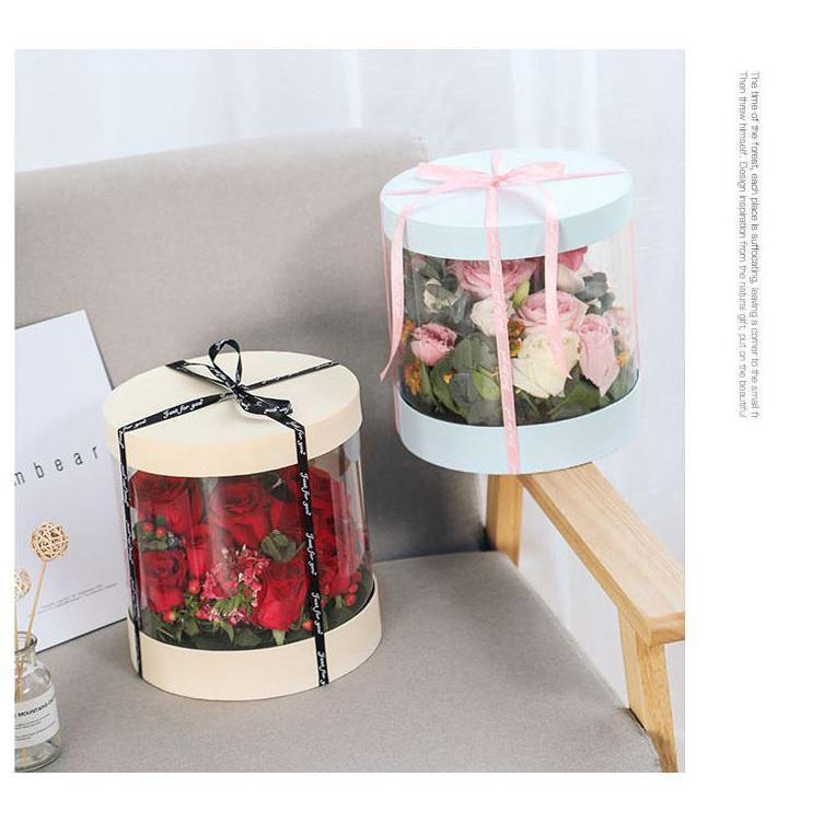 Korean Crystal Round Clear PVC Flower Boxes Wedding Birthday Gift Packaging Home Office Craft Dustproof (1114L) - Image 6