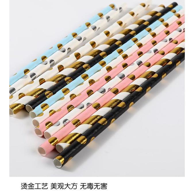 25pcs Foil Gold Disposable Drinking Paper Straws For Birthday Wedding Deco Christmas Party Event Supplies(1929L) - Image 4