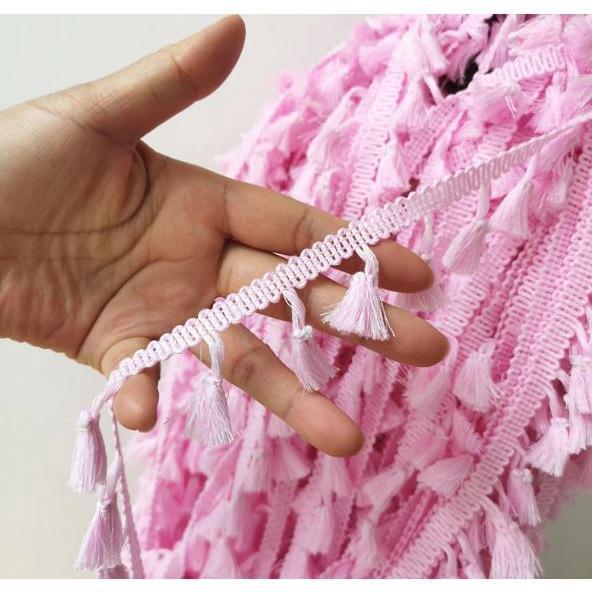 Polyester Cotton Fringe 1yard 4.0cm Lace Tassel Trimming Colorful Ribbon Garment Sewing Accessory 彩色流苏花边(1917L) - Image 5