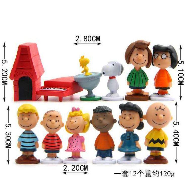 12 Pieces/set Cute Anime Peanut Doll Brown PVC Action Figures(1302L) - Image 2