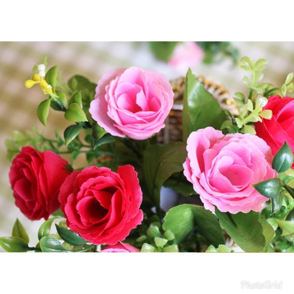 Artificial Flowers Silk Rose 10Heads/Bouquet Gypsophila DIY Family Wedding Decoration Hotel Store Dining Table (1415L) - Image 3