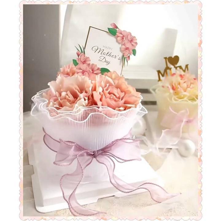 Happy Mother's Day Cake Decoration Valentine's Day Goddess Queen H ins wind wrinkled yarn cake border decoration (1318L) - Image 2