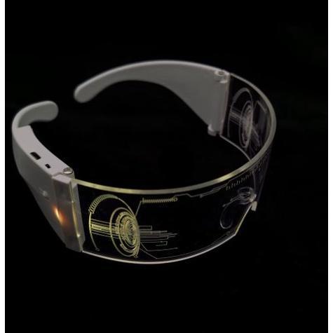 1pc LED Luminous Glasses EL Wire Neon Light Up Visor Eyeglasses Bar Party EyeWare For Halloween Christmas Parties(1900L) - Image 9
