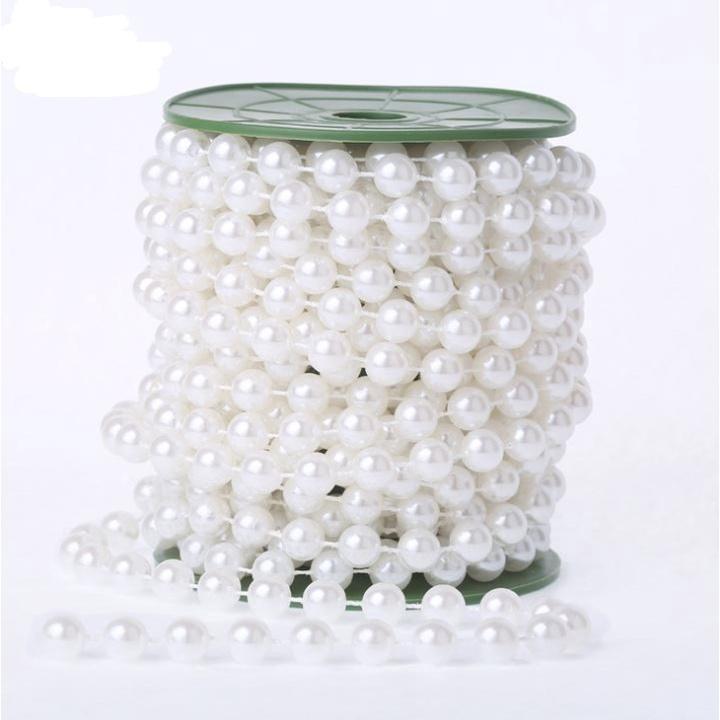 3/4/6/8/10/12/14mm Imitation Pearl Beads Line Chain Trim pearls for craft DIY Wedding Bride Bouquet Deco 圆型珍珠链条 (1171L) - Image 8