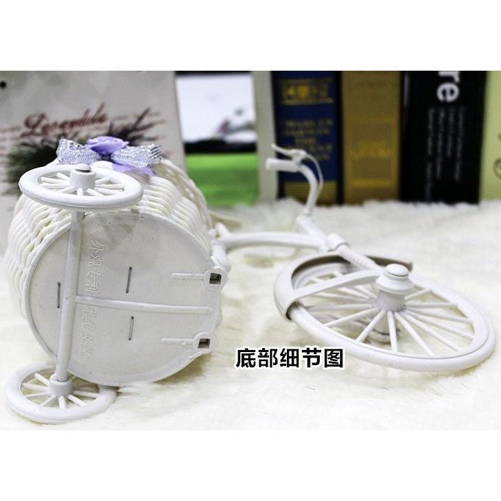 Creative Tricycle Room Ornament Rattan Big Wheel Float Round Simulation Rattan Small Float Flower Pot Decoration(258L) - Image 4