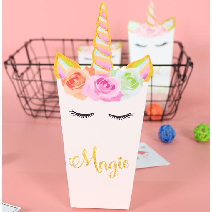 12pcs Unicorn Party Decoration Popcorn Box Plates Shower Birthday Decors-343 - Image 9