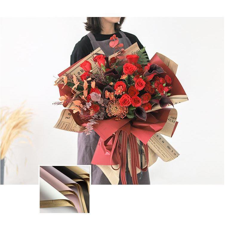 English Print Flower Wrapping Paper Bouquet Wrapping Paper Floral Handmade Diy Materials (1349L) - Image 4
