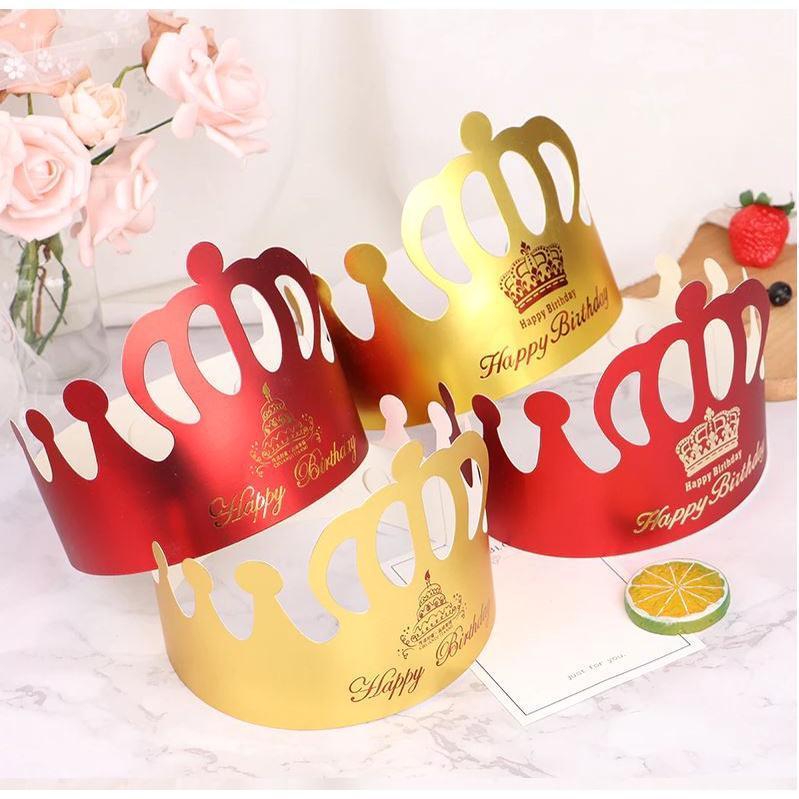 5pcs Kids Adults Happy Birthday Paper Hats Prince Princess Crown Party Decoration (1461L) - Image 2