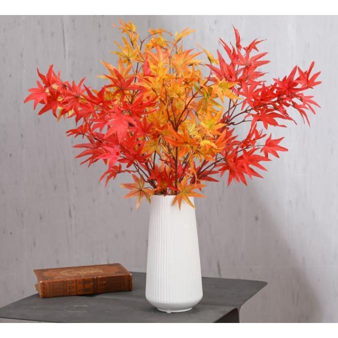 Artificial maple leaf red maple branch DIY wedding garden christmas interior maple tree decor fake tree material(1638L)