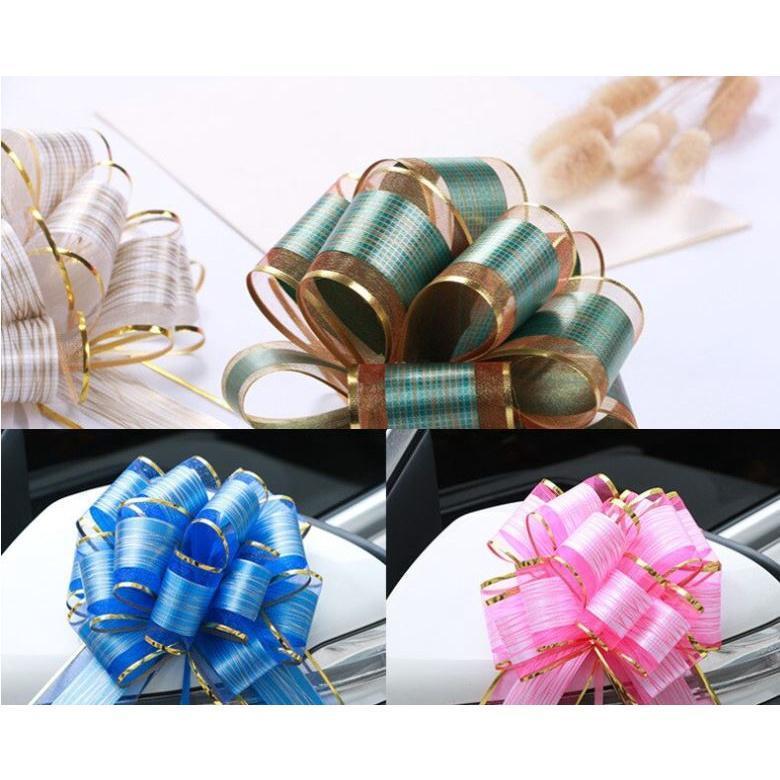 1pc Large Golden Pull Bow Tulle Ribbon Bows Wedding Party Cars Birthday Christmas Presents Gift Decoration(1872L) - Image 5
