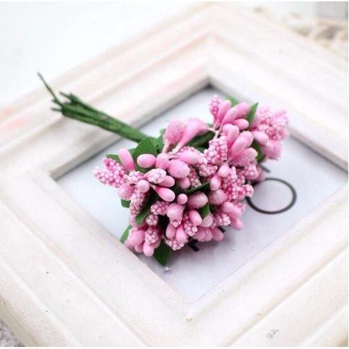 10Pcs Mini Stamen flower Artificial Flowers Craft Fake Flowers For Wedding Bouquet Party Scrapbooking Decor (1903L) - Image 12