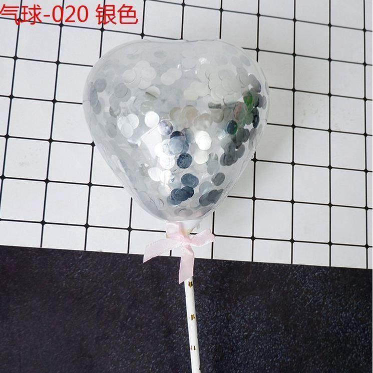 5inch Metal Confetti Balloon Heart Clear with Star Pole Wedding Decoration Cake Baby Shower 透明爱心气球 (405L) - Image 13
