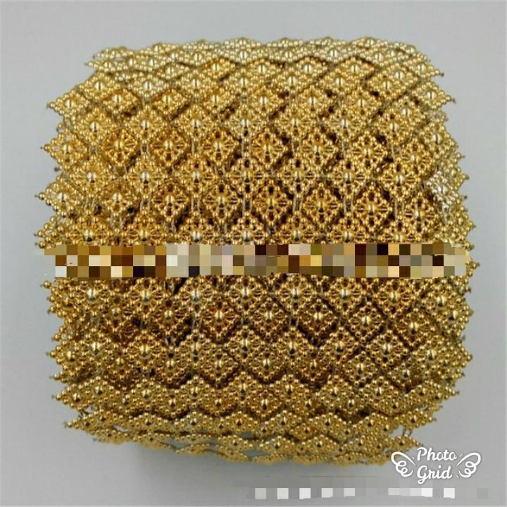 1yard 8 Rows Mesh Trimming Ribbon Wedding Gold Silver Chinese Knot Chain Party Decoration Cake Ribbon Straps (931L)